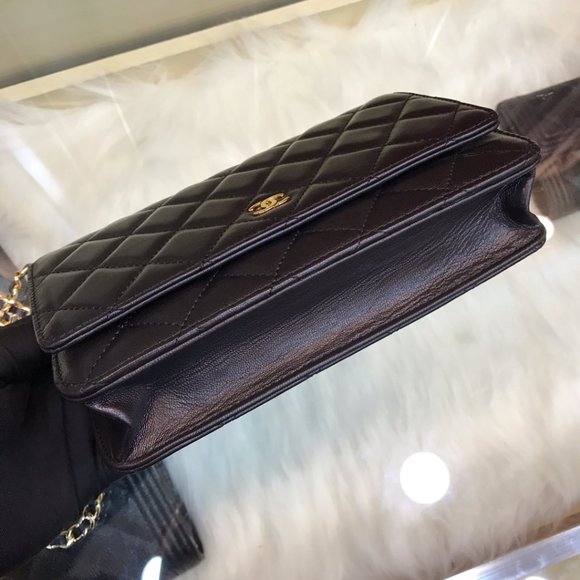 Chanel Quilted Caviar Wallet On Chain Blk/Gold - Picture 5 of 9